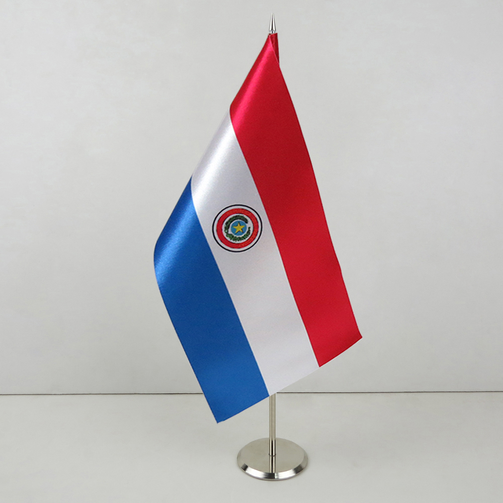 Флажок Республики Парагвай на металической подставке